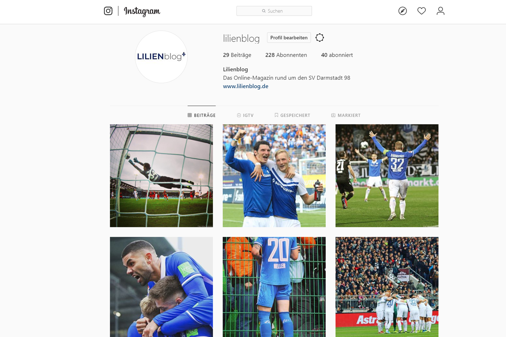 Packende Fotos zu Spielern und Verein – der Lilienblog auf Instagram